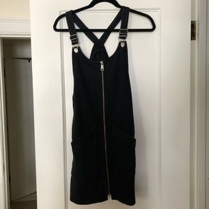 Topshop Black Denim Overall Dress 4
